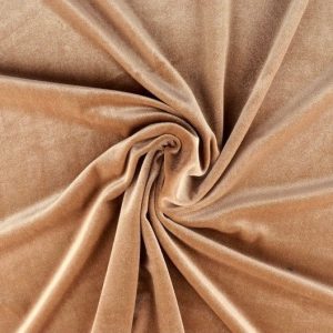 BEIGE VELOUR MED STRETCH – MJUK STICKAD KVALITET