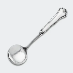 Finsk Chippendale Serveringssked i äkta silver