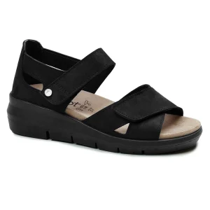 Minfot Sandal Komfort Mia med Hälkappa Nubuck Svart