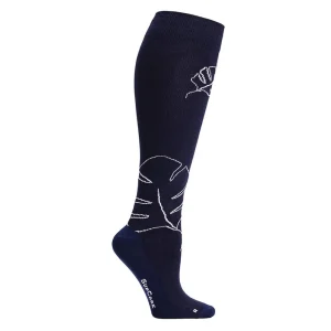 SupCare Stödstrumpor Bred Eko Bomull Monstera Navy Blue