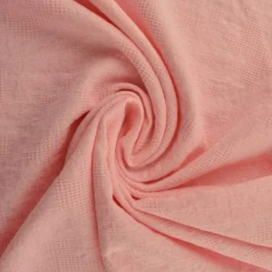 ROSA BOMULLS JACQUARD – VÅFFELSTRUKTUR MED BLOMMOTIV