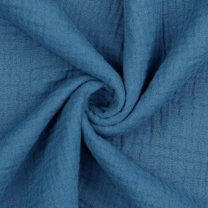 INDIGO BLÅ DOUBLE GAUZE EKOLOGISK MUSLIN – MJUK & ANDNINGSBAR