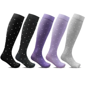 Minfot Stödstrumpor Bomull Eco Prickiga Viola 5-pack