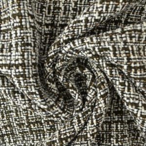 SVART OCH VIT ULL/POLYESTER TYG TWEEDSTRUKTUR
